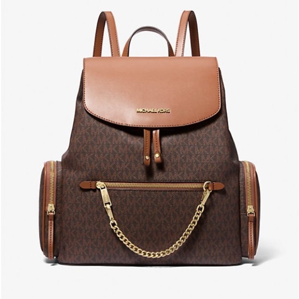 New Michael Kors Large Jet Set Monogram Backpack